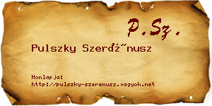 Pulszky Szerénusz névjegykártya